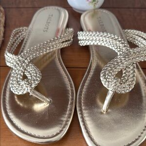 Talbots Gold Braided Sandals